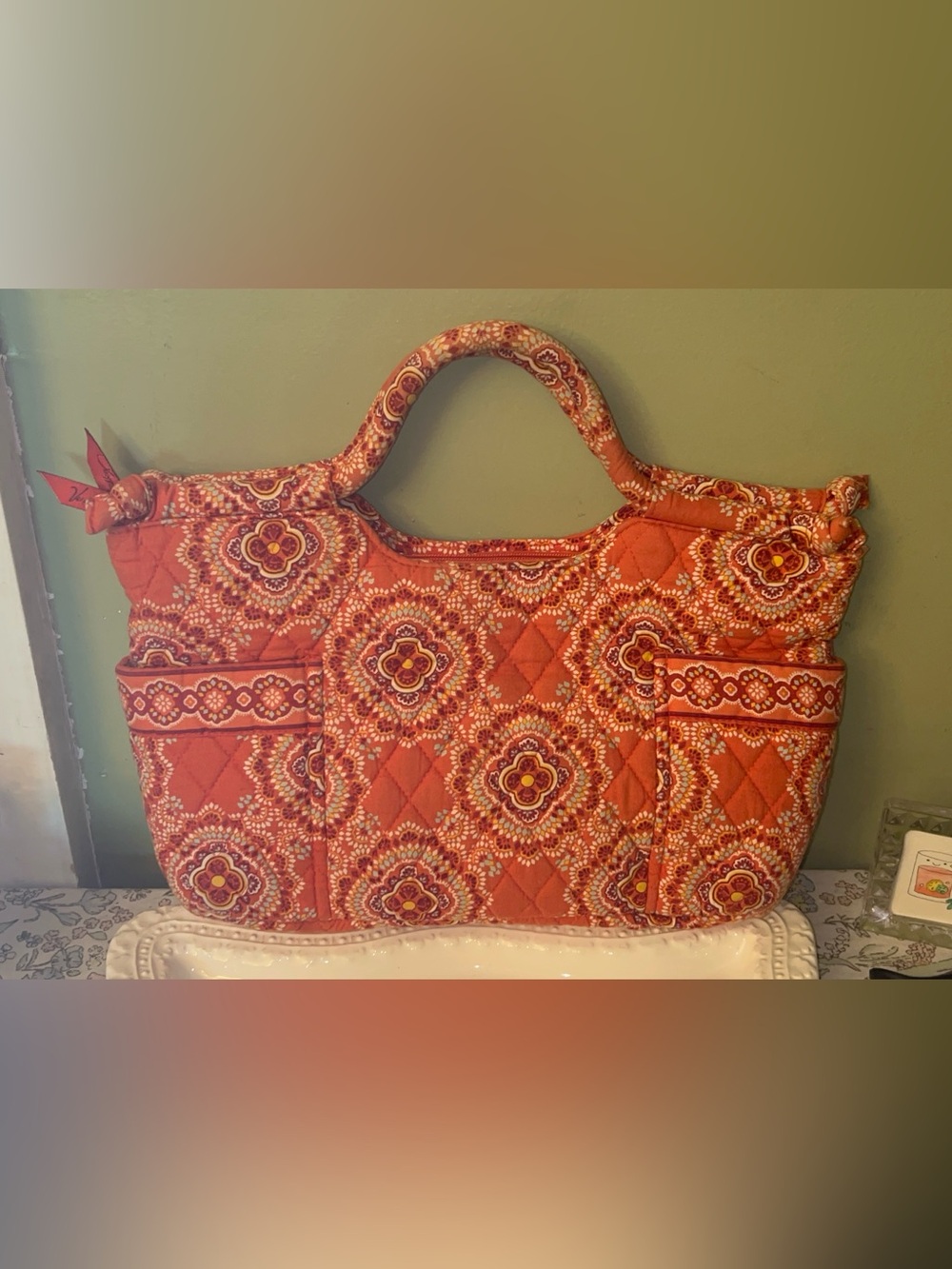 Vera Bradley Handbag in Retired Orange Paprika Pattern